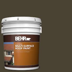 5 gal. #PPU5-01 Espresso Beans Flat Multi-Surface Exterior Roof Paint