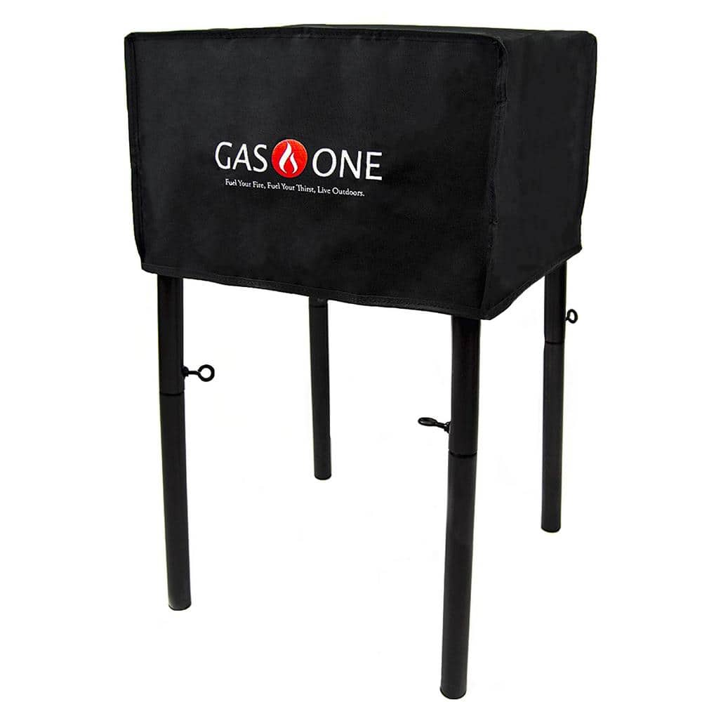 Black Steel Propane Single Burner Camp Stove with Cover