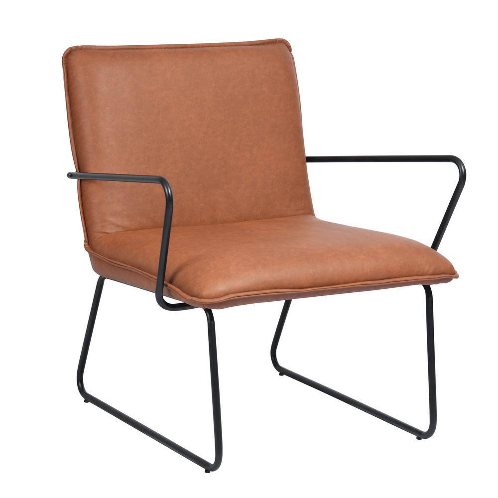 Homy Casa Zack Light Brown Faux Leather Dining Chair ZACK VINTAGE A ...