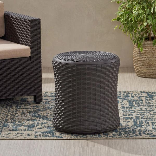 Weather-Resistant Plastic Outdoor Side Table with Minimalistic Design