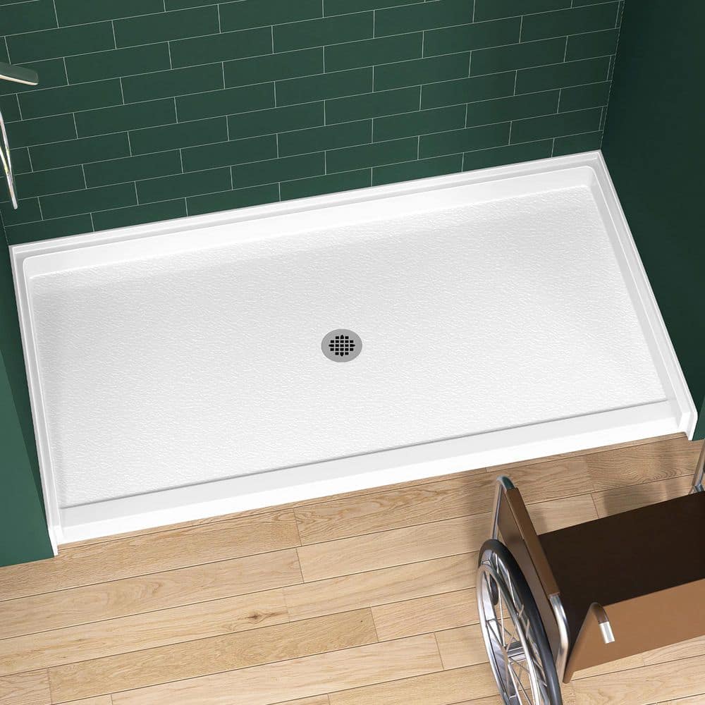 Zeafive Access 66 in. L x 36 in. W Alcove Acrylic Shower Pan Base