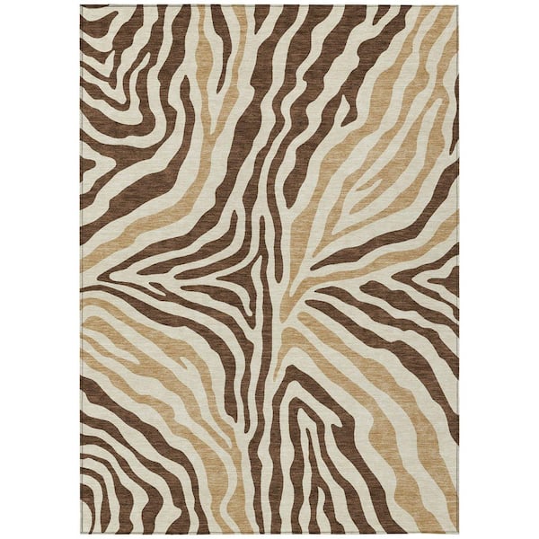 Chantille Machine Washable Indoor/Outdoor Abstract ACN2523 Fudge 3 ft. x 4 ft. Area Rug