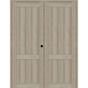 2-Panel Shaker 72 in. x 84 in. Left Active Shamburg Wood Composite Solid Core Double Prehung Interior Door