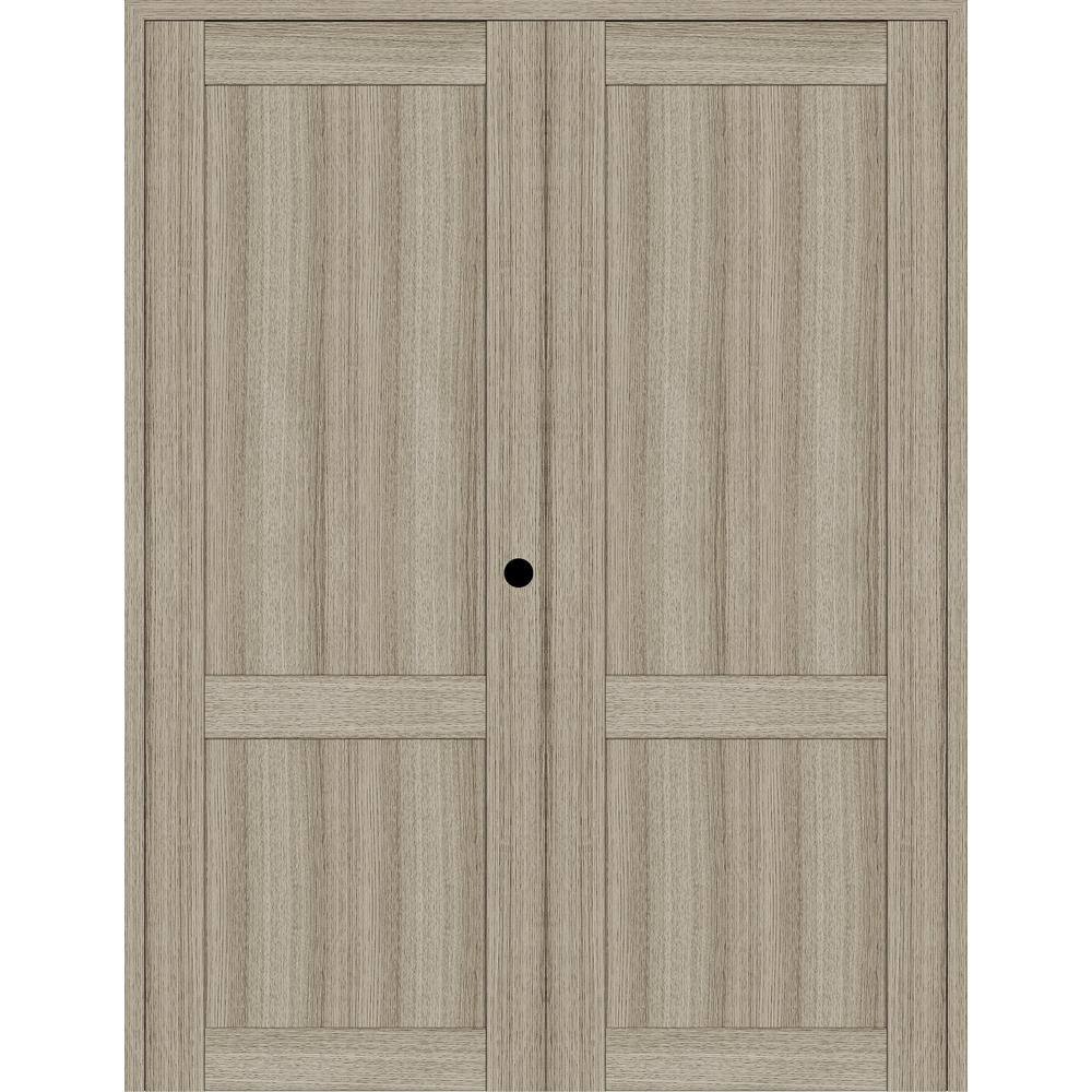 2-Panel Shaker 36 in. x 80 in. Left Active Shamburg Wood Composite Solid Core Double Prehung Interior Door price history on PriceWatchPro