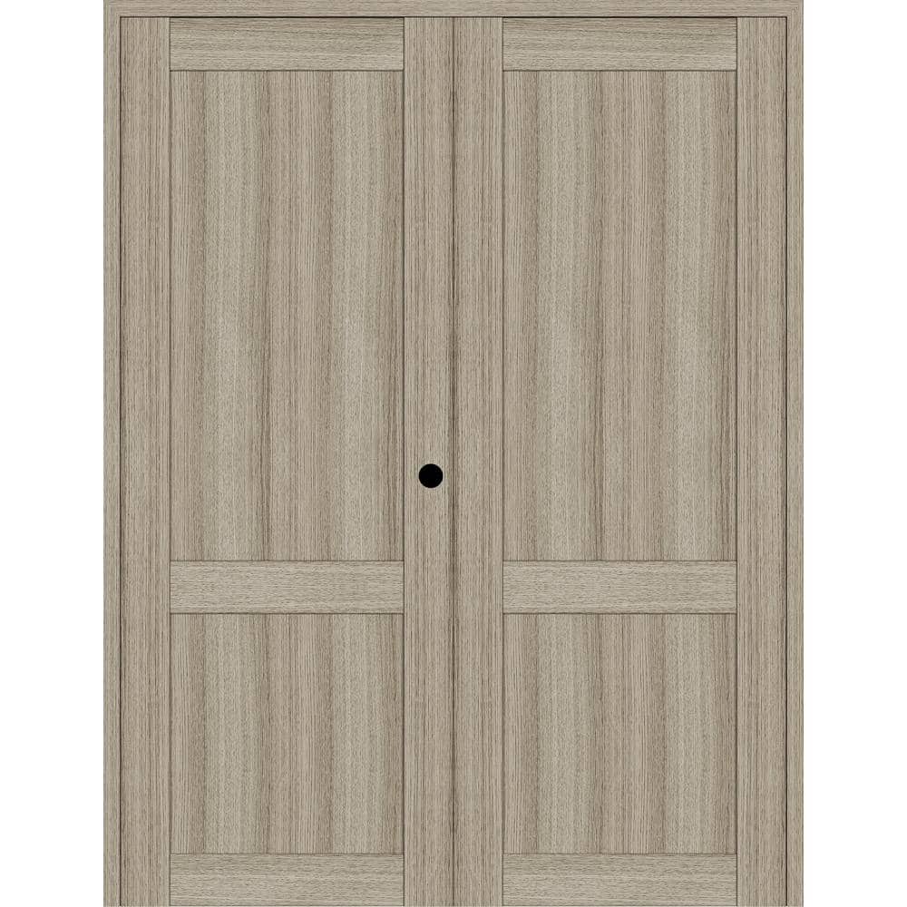 2-Panel Shaker 64 in. x 84 in. Left Active Shamburg Wood Composite Solid Core Double Prehung Interior Door price history on PriceWatchPro