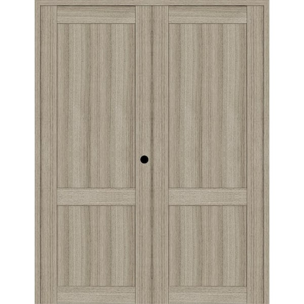 Belldinni 2-Panel Shaker 48 in. x 96 in. Left Active Shamburg Wood Composite Solid Core Double Prehung Interior Door