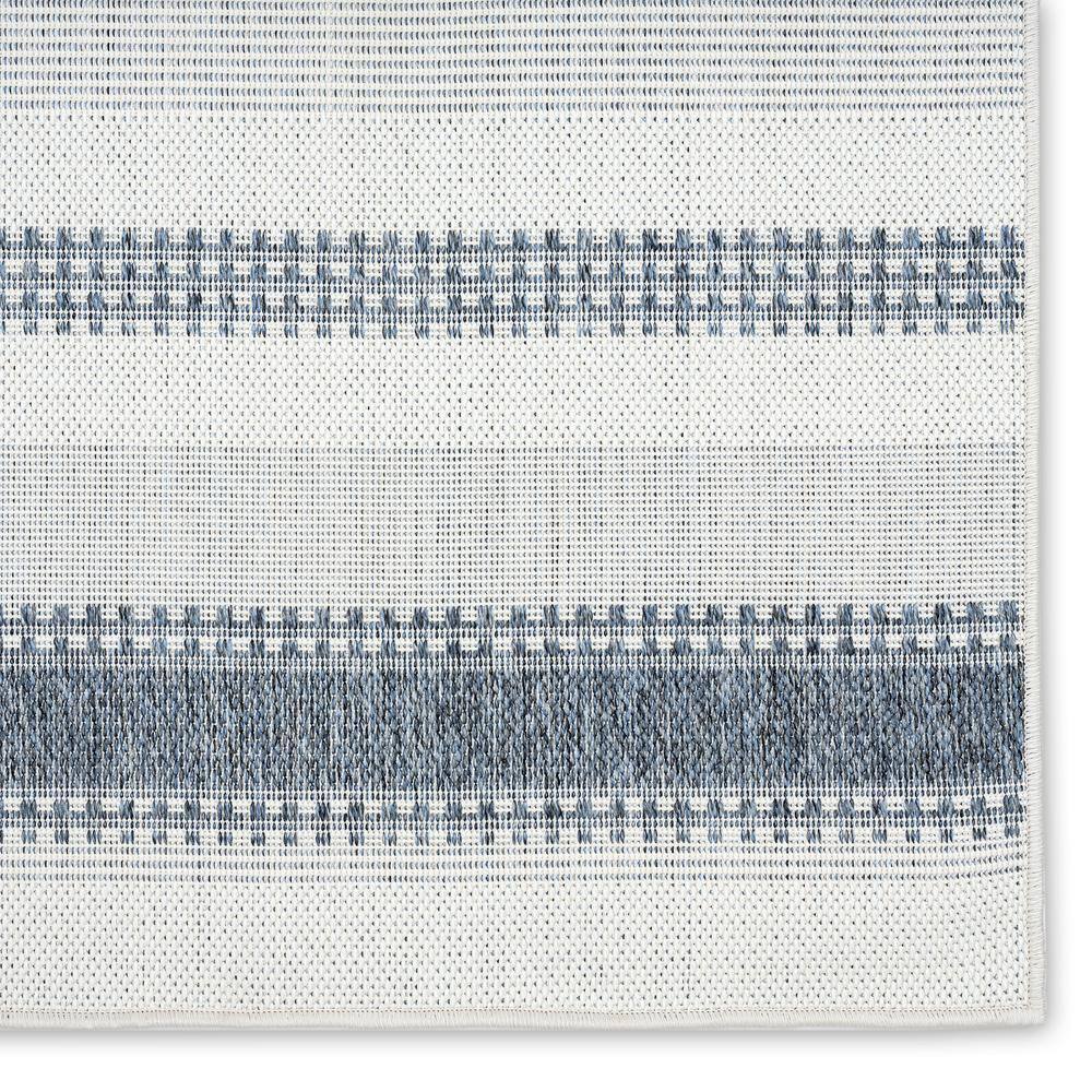 Tripoli Mateo Dark Blue and Cream Striped Polypropylene Indoor/Outdoor Area Rug, 5'3" x 7'3"
