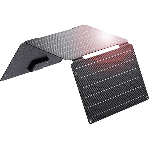 30-Watt Portable Folding Monocrystalline Solar Panel with Fast Charging USB-A PD USB-C DC Ports IP68 Waterproof