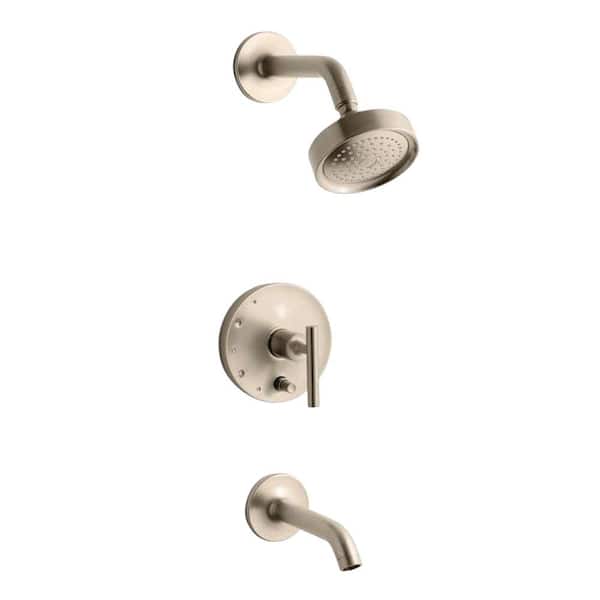 KOHLER Purist 1-Handle Tub and Shower Faucet Trim in Vibrant Brushed Bronze (Valve Not Included)