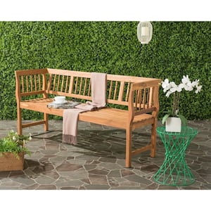 Brentwood 68.1 in. 3-Person Teak Brown Acacia Wood Outdoor Bench
