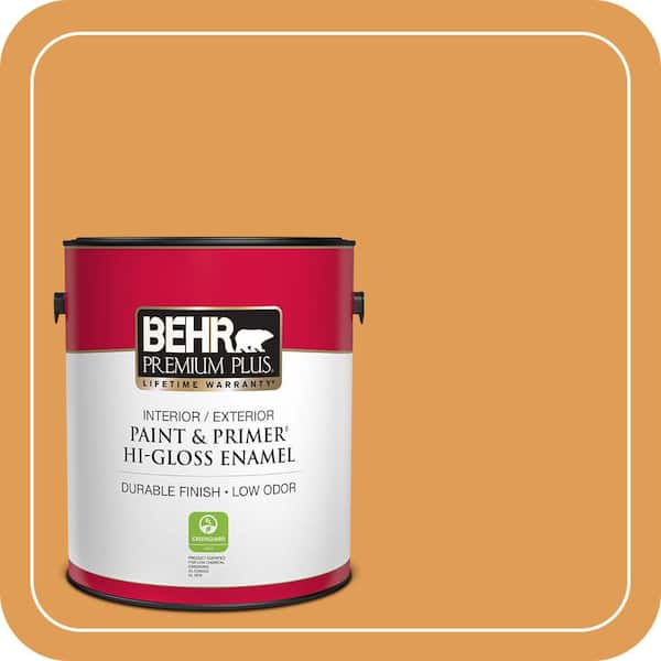 BEHR PREMIUM PLUS 1 gal. #290D-5 Apple Crisp Hi-Gloss Enamel Interior/Exterior Paint & Primer