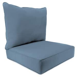 Sunbrella 24" x 24" Spectrum Denim Blue Solid Rectangular Outdoor Deep Seating Chair Seat and Back Cushion Set