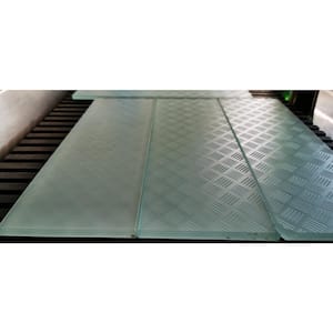 Elements Slip Resistant Green Subway 4 in. x 12 in. Textured Glass Floor Tile (3.3 sq. ft./Case)