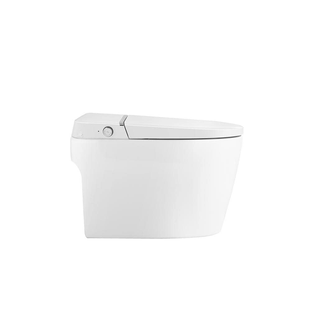 White Ceramic Smart Toilet Bidet Combo with Heated Seat and Remote Control