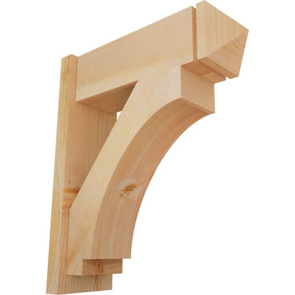 Ekena Millwork 8 in. x 28 in. x 24 in. Douglas Fir Imperial Arts and Crafts Rough Sawn Outlooker