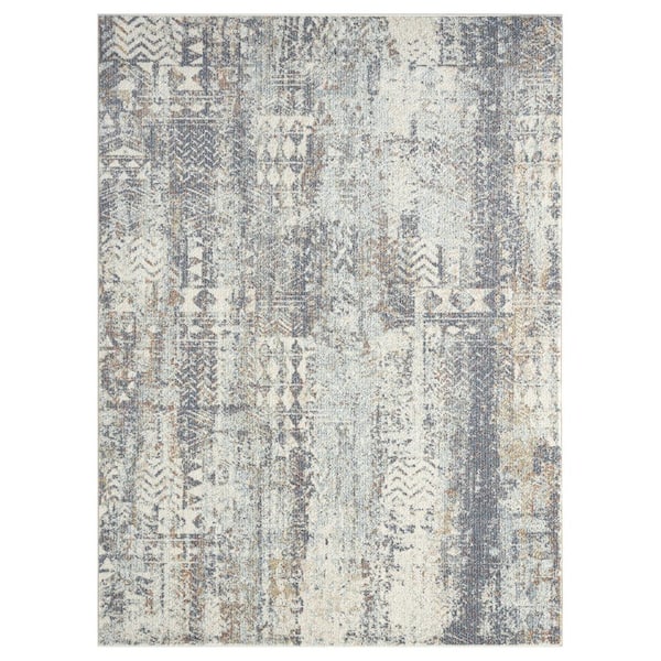 Abani Milas Cream 7 ft. 9 in. x 10 ft. 2 in. Oriental Polypropylene Area Rug