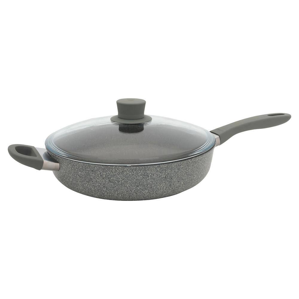 Gray 3.9-qt Aluminum Nonstick Sauté Pan with Glass Lid