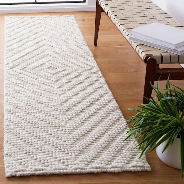 Natura 2 ft. x 8 ft. Ivory Diamond High-Low Runner Rug