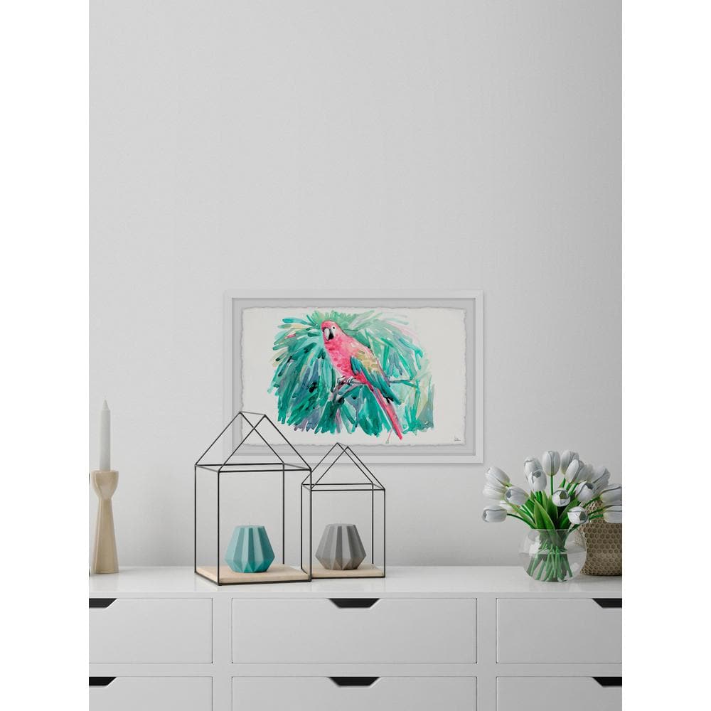 12 in. H x 18 in. W Pretty Parrot by Julia Posokhova Framed Wall Art