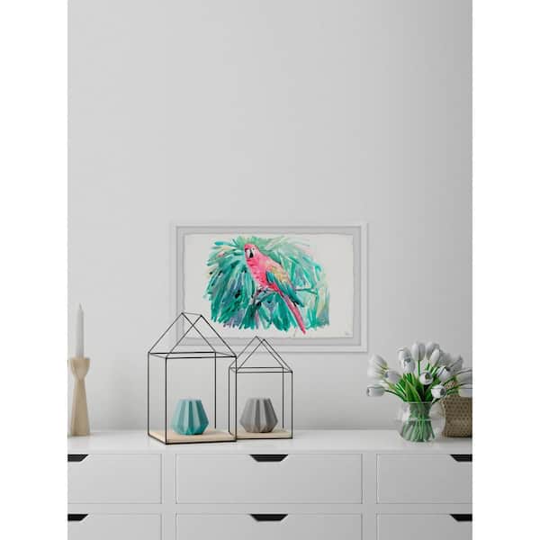 Unbranded 12 in. H x 18 in. W "Pretty Parrot" by Julia Posokhova Framed Wall Art