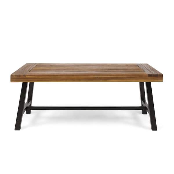 Unbranded Outdoor Wooden Side Table Suitable for Patios And Gardens, Can Match Any Outdoor Combination, Teak Color