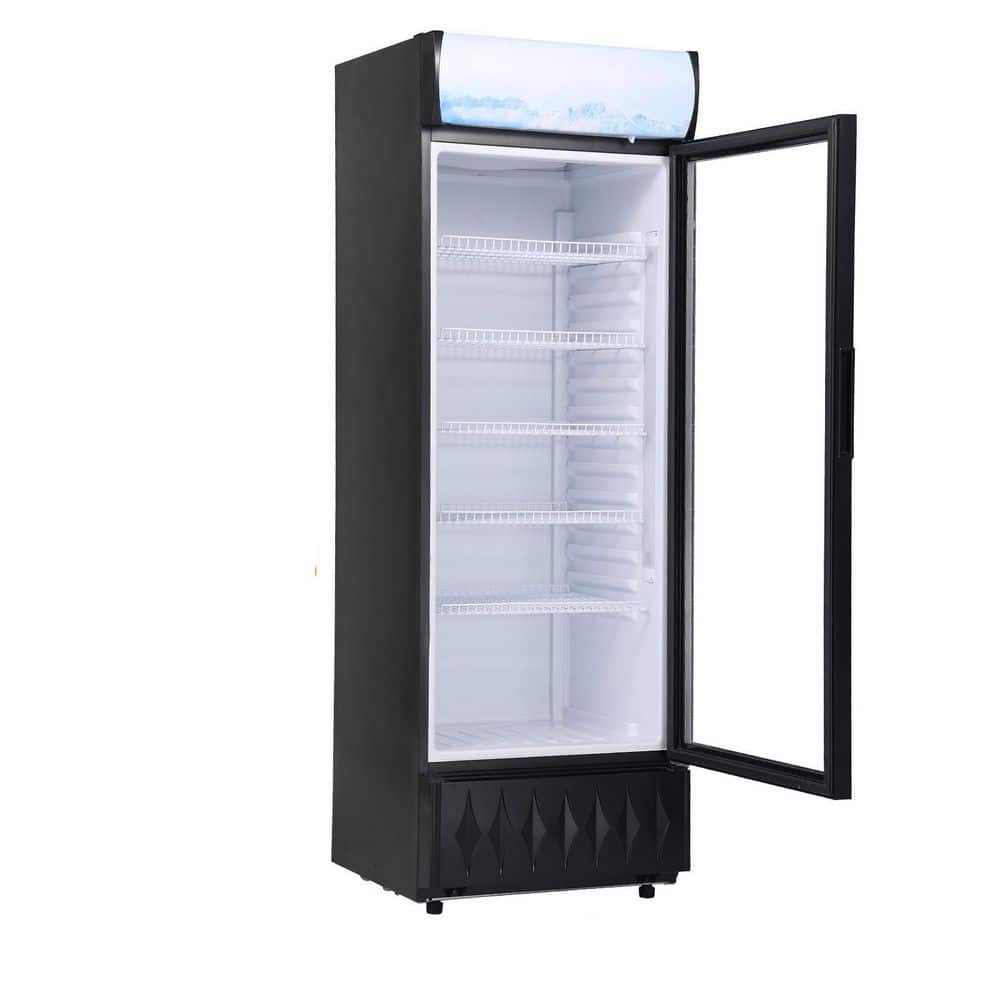 12.2 cu. ft. Commercial Beverage Upright Refrigerator 23 in. Width Smart Home Glass Door Display in Black