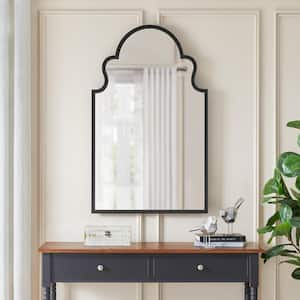 Medium Traditional Arched Black Framed Mirror (26 in. W x 42 in. H)