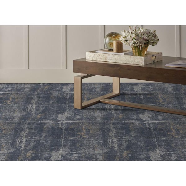 Frenzy Slate Gray 13.2 ft. 95 oz. Olefin Pattern Installed Carpet