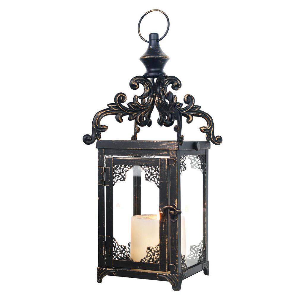 16 in. H Bronze Metal Lanterns Decorative Indoor Outdoor Hanging Lantern price history on PriceWatchPro
