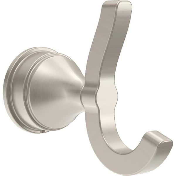 Faryn Wall Mount Double Towel Hook Bath Hardware Accessory in Brushed Nickel