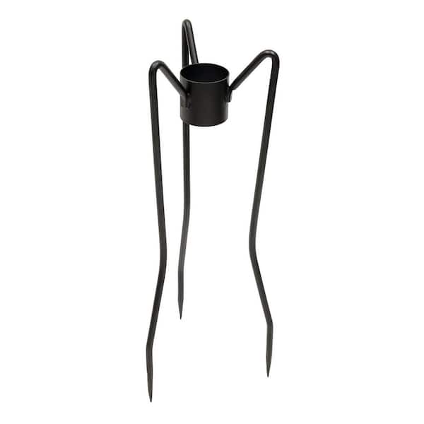 Achla Designs Gazing Globe Ball Stand, Spiked, 25 in. Tall, Black Powder Coat Finish