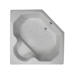 60 in. Corner Drop-in Air Bathtub in White