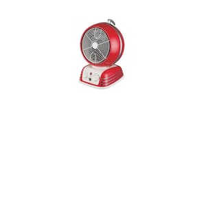 Retro Design 5200 BTU Oscillating Fan Heater Electric in Red