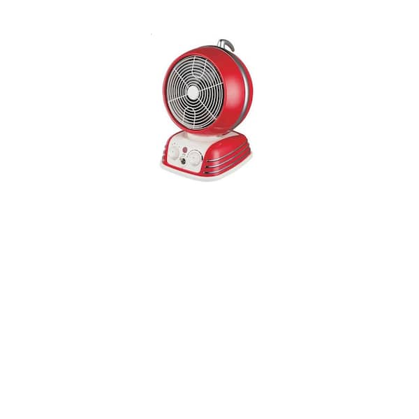 Optimus Retro Design 5200 BTU Oscillating Fan Heater Electric in Red