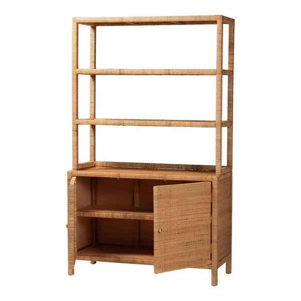 bali & pari Mortis Natural Brown Rattan 79.1 in. H Accent Storage