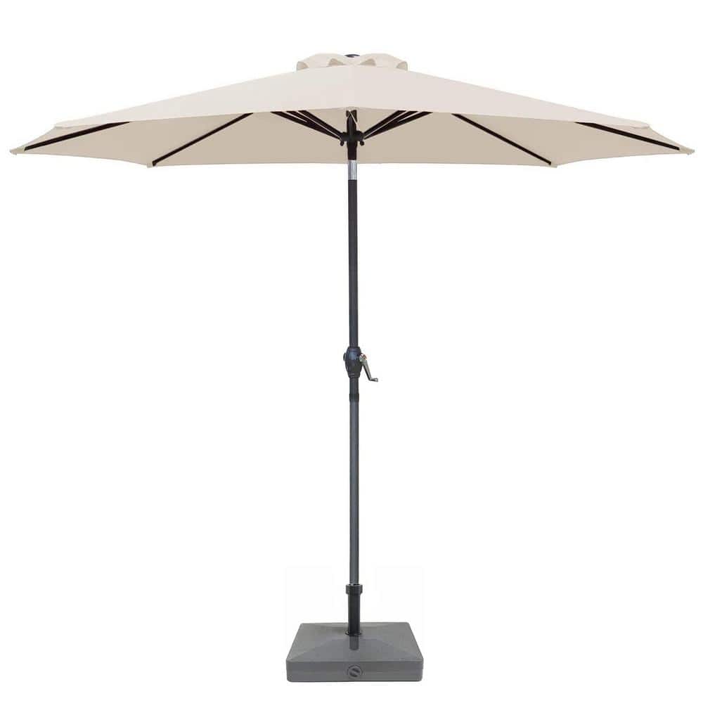 7.5 ft. Aluminium Market Patio Umbrella with Push Button Tilt and Crank, wi