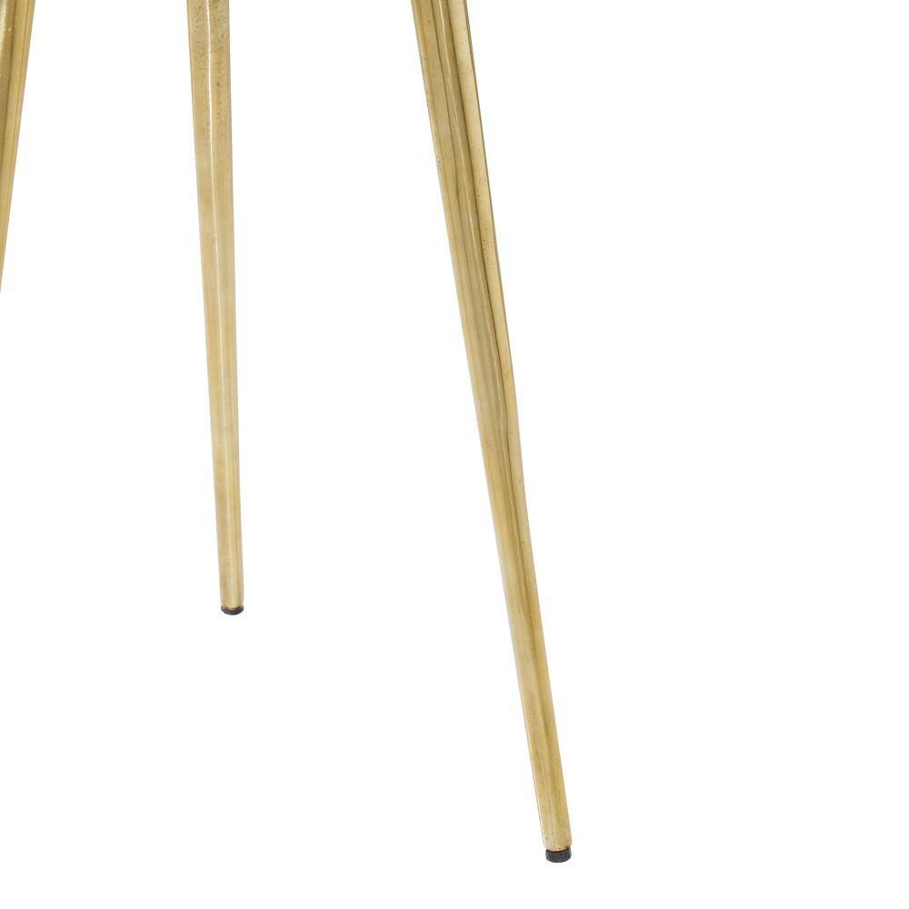 Elegant Round Marble Top Accent Table with Gold Metal Tripod Base