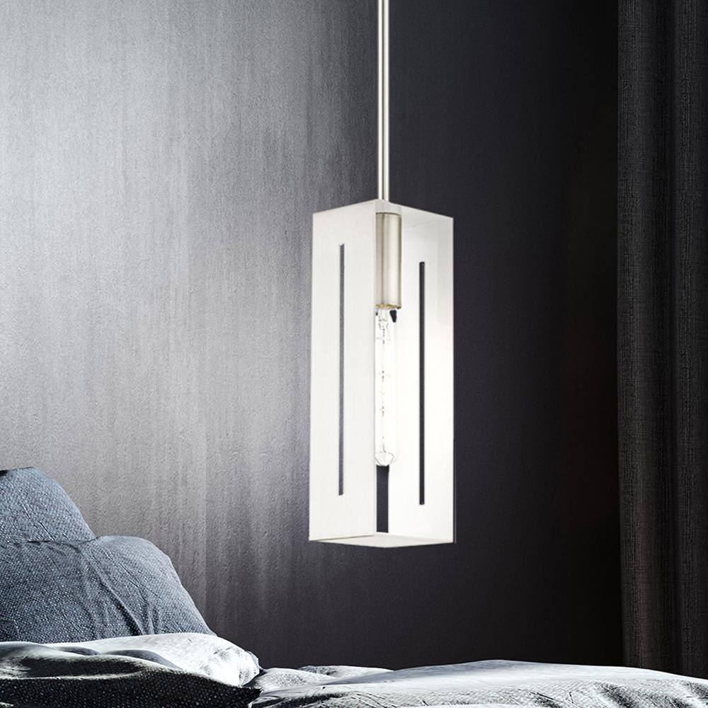 Soma Brushed Nickel and Glass Single Light Pendant