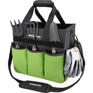 Garden Tote Bag, Heavy-Duty Gardening Tool Bag with 10-Pockets and Long  Adjustable Shoulder Strap