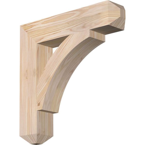 Ekena Millwork 3.5 in. x 18 in. x 18 in. Douglas Fir Thorton Craftsman Smooth Bracket