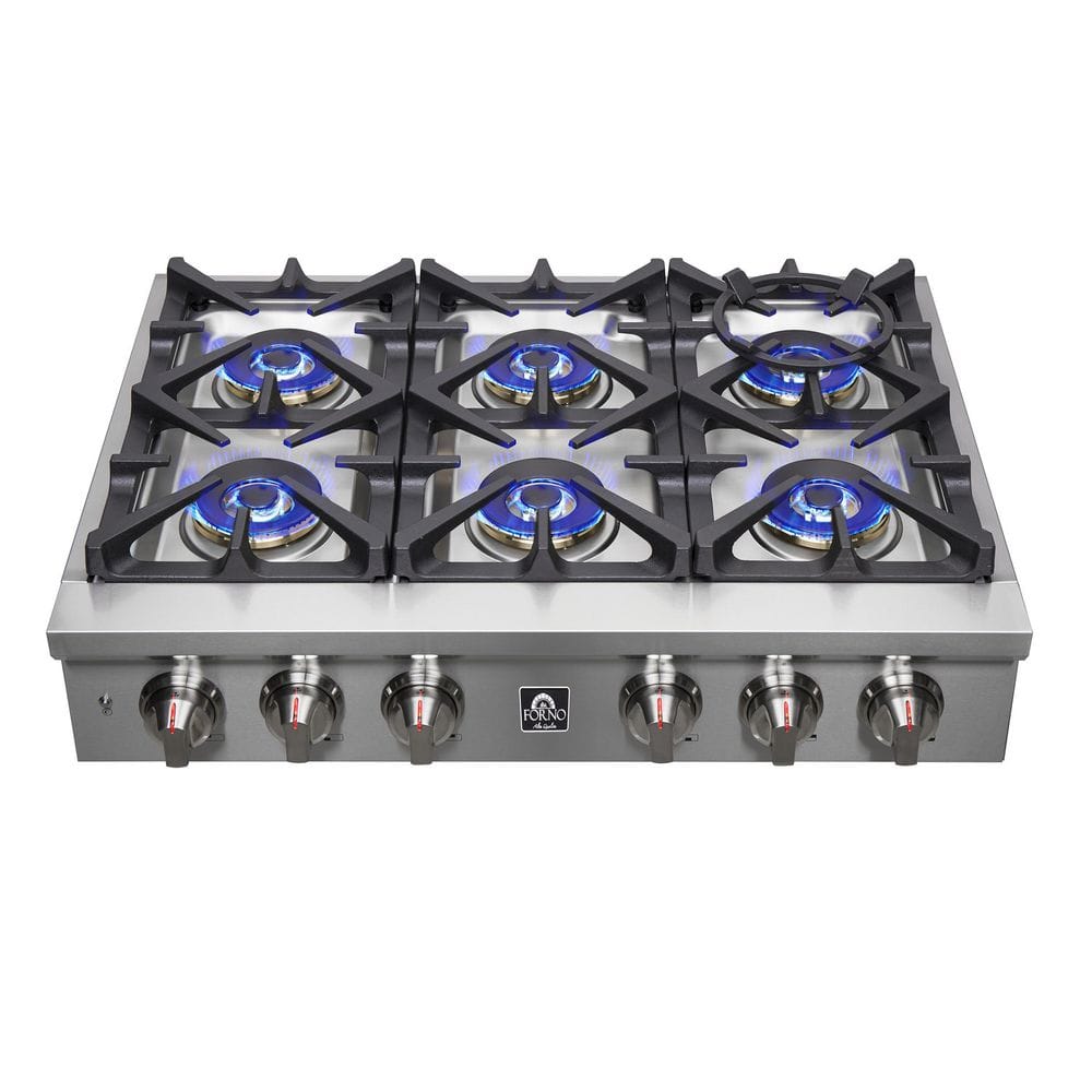 36" Stainless Steel 6 Burner Propane Gas Rangetop