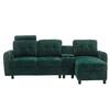 HOMEFUN 89 in. Square Arm 3-Piece Velvet L-Shaped Sectional Sofa in Emerald with Chaise HFHDSN-993EM