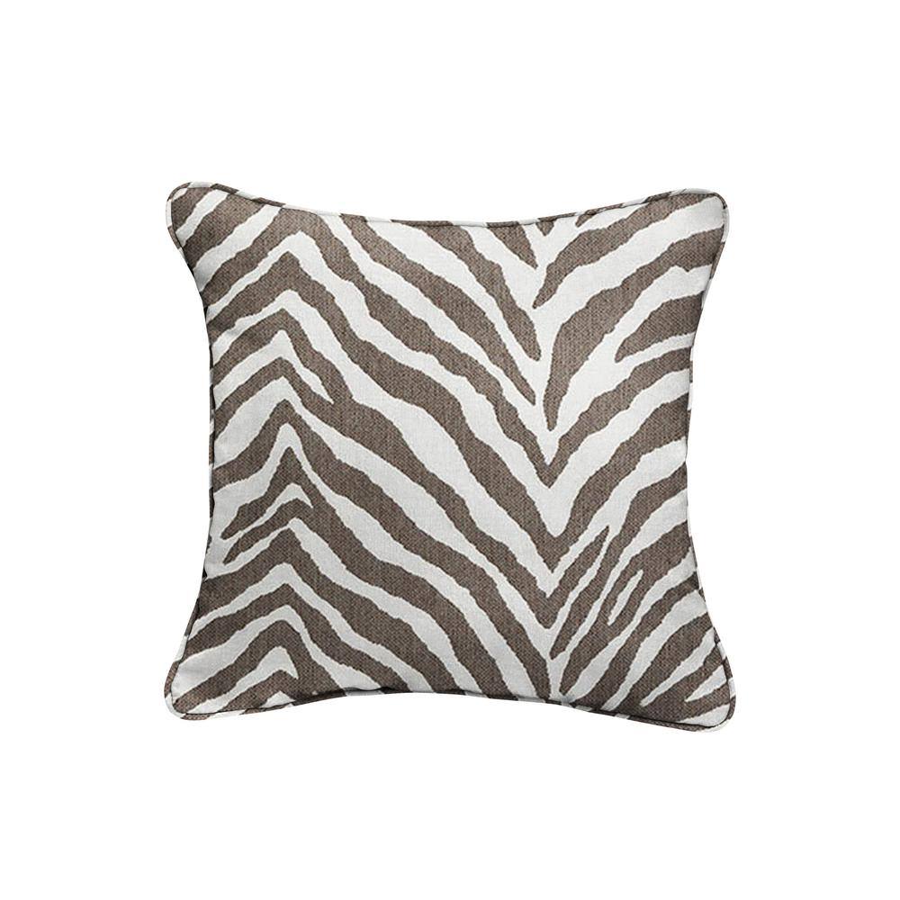 Sorra Home Sunbrella Namibia Grey Outdoor Corded Throw Pillows (2-Pack