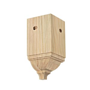 Inside Crown Trim Block - 6.75 in. H x 3.25 in. Dia. - Sanded Unfinished Pine - DIY Designer Home Decorative Accents