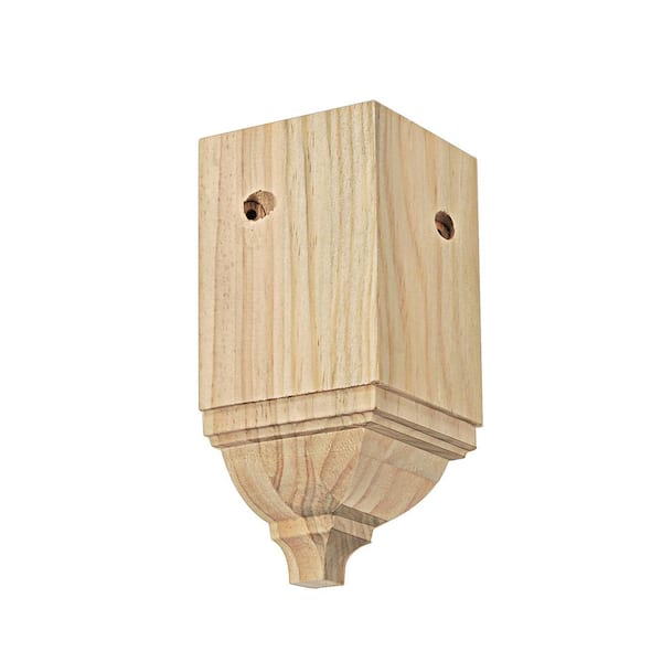Waddell Inside Crown Trim Block - 6.75 in. H x 3.25 in. Dia. - Sanded Unfinished Pine - DIY Designer Home Decorative Accents