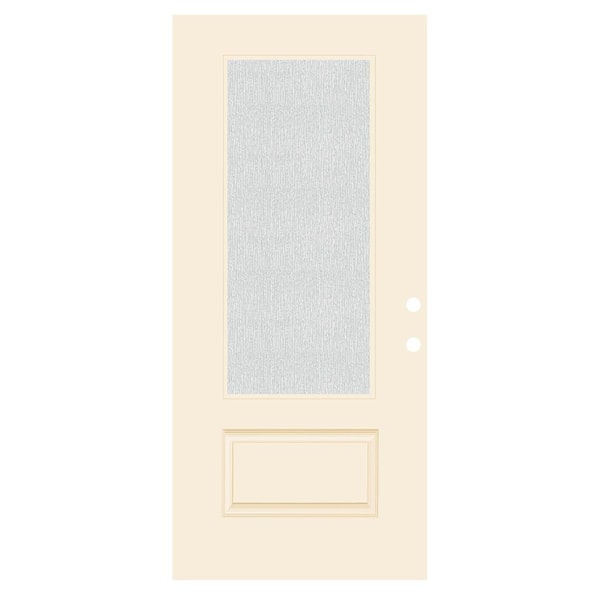 Steves & Sons Legacy 36 in. x 80 in. 3/4 Lite Rain Glass LHIS Linen Finish Fiberglass Prehung Front Door