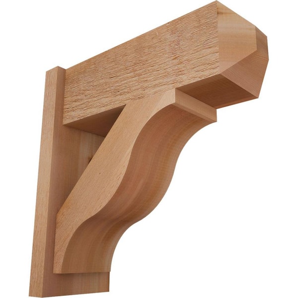 Ekena Millwork 8 in. x 22 in. x 22 in. Fuston Craftsman Rough Sawn Western Red Cedar Outlooker