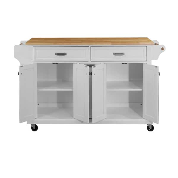 Cambridge White Portable Kitchen Island with White Granite Top – Kitchen  Furniture Company