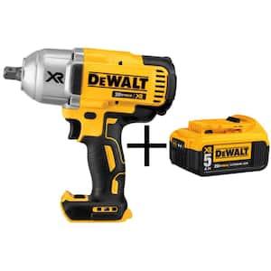20-Volt MAX XR Cordless Brushless 1/2 in. High Torque Impact Wrench with Detent Pin Anvil & (1) 20-Volt 5.0Ah Battery