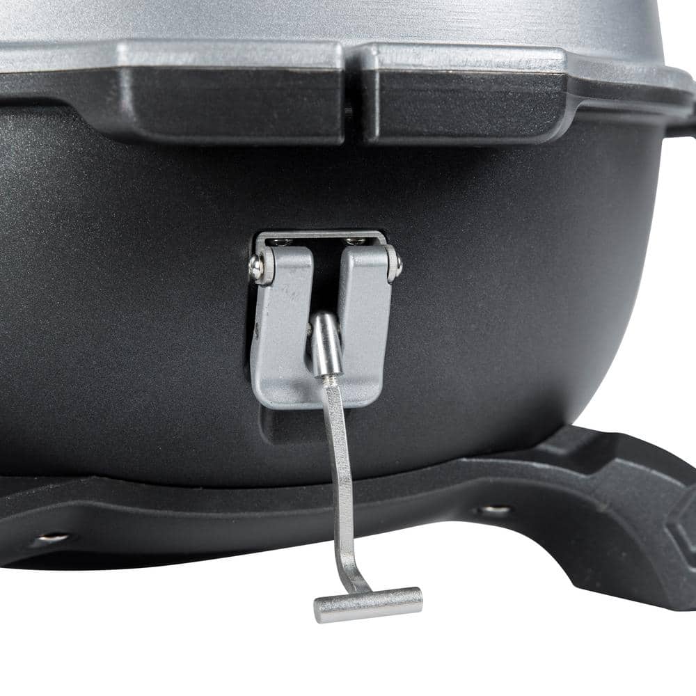 PKGO Silver Charcoal Grill and Smoker with Porcelain Coated Cast Iron Grates